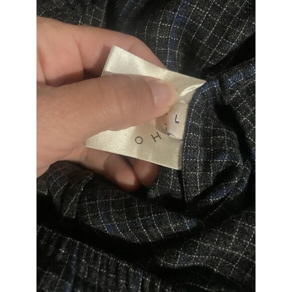 Morpho + Luna Blue Plaid Wool Pajama Set Size Large Robe And Pants - Picture 11 of 12